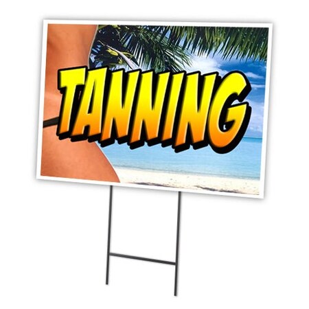 Signmission Tanning Yard Sign & Stake outdoor plastic coroplast window, C-1824 Tanning C-1824 Tanning